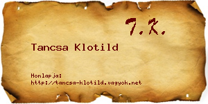Tancsa Klotild névjegykártya